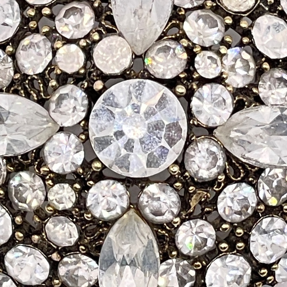Vintage Art Deco Style Domed Multi Layer Rhinestone Pin Brooch - Picture 5 of 6